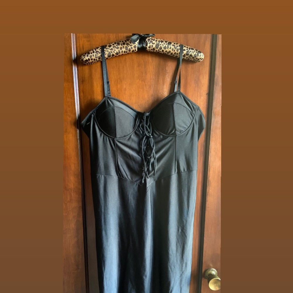 NWT🌟Lace Up Satin Feel Corset Mini Dress